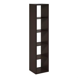 Pemberly Row Open Back Decorative Verticle Cube Storage Organizer in Dark Oak