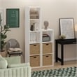 Pemberly Row Open Back Decorative Verticle Cube Storage Organizer in White