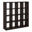 Pemberly Row Open Back Decorative Cube Storage Organizer in 16-Cube Dark Oak