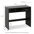 Pemberly Row Engineered Wood Computer/Study Desk with Drawer in Espresso