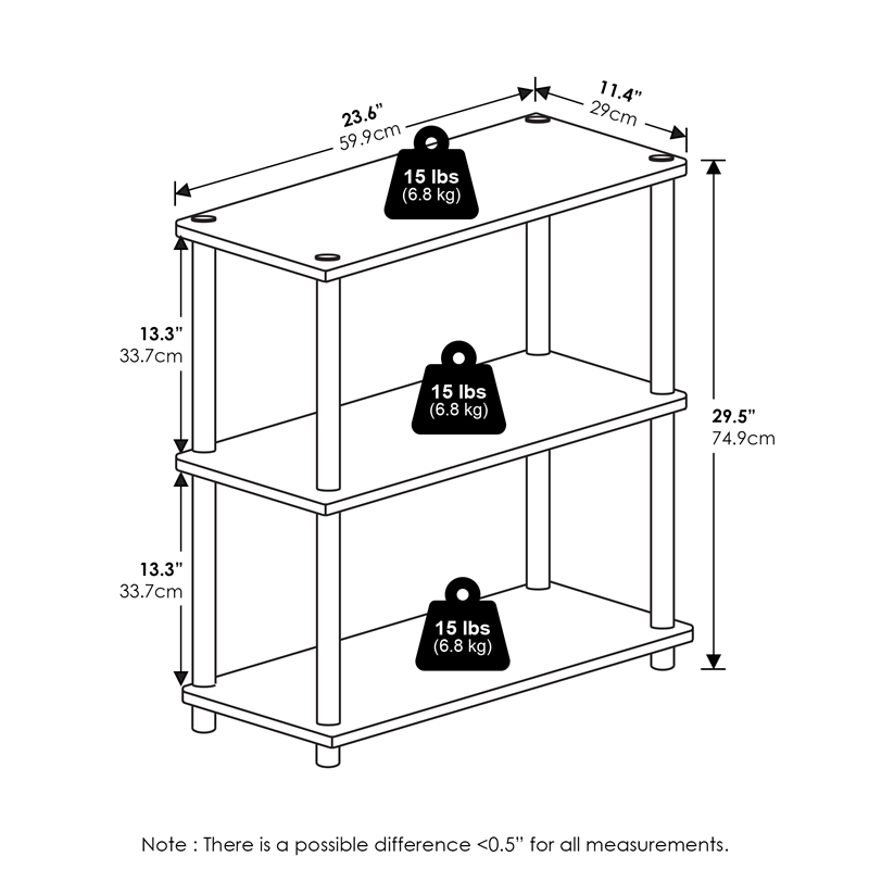 Pemberly Row 3-Tier Compact Multipurpose Shelf Display Rack (Set of 2)