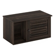 Pemberly Row Farmhouse Hidden Cat Litter Box with Divider in Ebony
