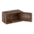 Pemberly Row Farmhouse Hidden Cat Litter Box with Divider in Rustic Brown