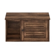 Pemberly Row Farmhouse Hidden Cat Litter Box with Divider in Rustic Brown