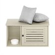 Pemberly Row Farmhouse Hidden Cat Litter Box with Divider in White Wash