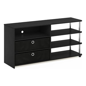 Pemberly Row TV Stand for up to 55-Inch with Stainless Steel Tubes