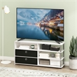 Pemberly Row TV Stand for up to 55-Inch with Stainless Steel Tubes
