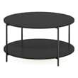 Pemberly Row 2-Tier Modern Round Coffee Table Table with Sturdy Americano/Black