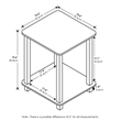 Pemberly Row Contemporary End Table in Set of Two in Light Oak/White