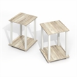 Pemberly Row Contemporary End Table in Set of Two in Light Oak/White