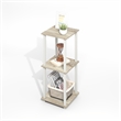 Pemberly Row Contemporary End Table in Set of Two in Light Oak/White