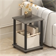 Pemberly Row Contemporary End Table in Set of Two in Gray Oak/Black