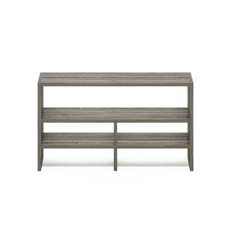 Pemberly Row Desk Top Organizing Shelf Bookcase in French Oak