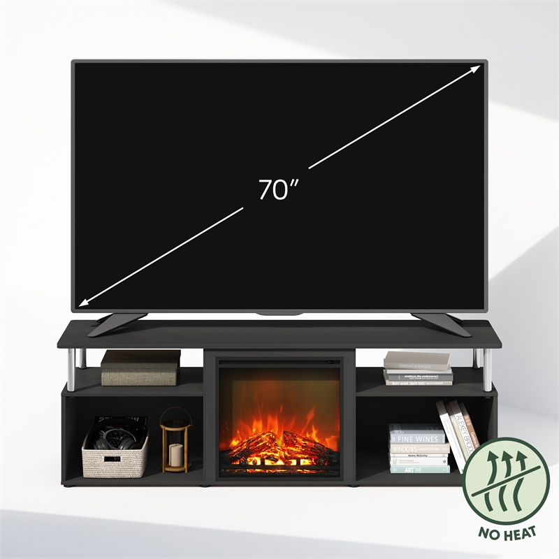 Pemberly Row Open Storage No Heat Decorative Americano/Stainless Steel