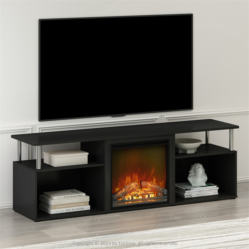 Pemberly Row Open Storage No Heat Decorative Americano/Stainless Steel