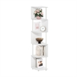 Pemberly Row 5-Tier Zigzag Corner Shelf Bookcase in Bookshelf in White