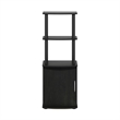 Pemberly Row Turn-N-Tube 2-Tier Tall TV Entertainment Side Table Blackwood/Black