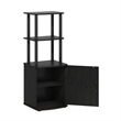 Pemberly Row Turn-N-Tube 2-Tier Tall TV Entertainment Side Table Blackwood/Black