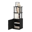 Pemberly Row Turn-N-Tube 2-Tier Tall TV Entertainment Side Table Blackwood/Black