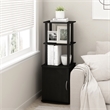 Pemberly Row Turn-N-Tube 2-Tier Tall TV Entertainment Side Table Blackwood/Black