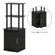 Pemberly Row Turn-N-Tube 2-Tier Tall TV Entertainment Side Table Blackwood/Black