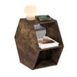 Pemberly Row Modern Hexagonal Coffee Table with Open Storage in Amber Pine