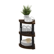 Pemberly Row 3-Tier Corner Countertop Organizer Shelf in Amber Pine/Black