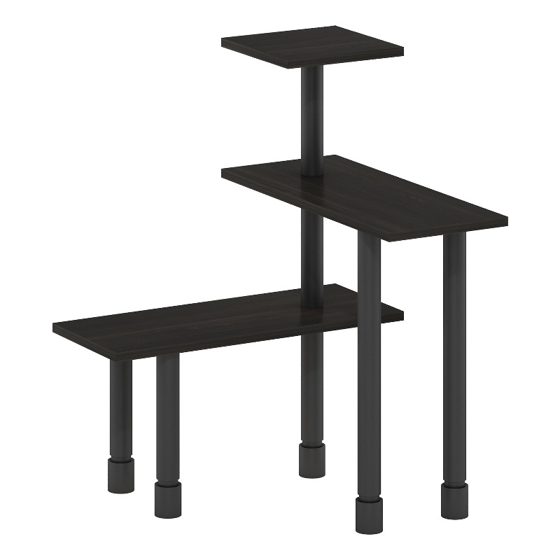 Pemberly Row Turn-N-Tube 3-Tier Multipurpose Corner Countertop Espresso/Black