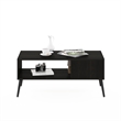 Pemberly Row Mid-Century Coffee Table with Wood Legs in Espresso