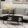 Pemberly Row Mid-Century Coffee Table with Wood Legs in Espresso