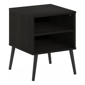 Pemberly Row Mid-Century End Table with Wood Legs in Espresso