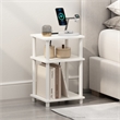 Pemberly Row 3-Tier Turn-N-Tube Open Storage Nighstand in Bedside White