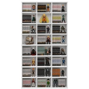 Pemberley Row Composite Wood White Media Storage Tower Rectangular Adjustable 7.09&quot x 37.28&quot x 60.47&quot Unassembled