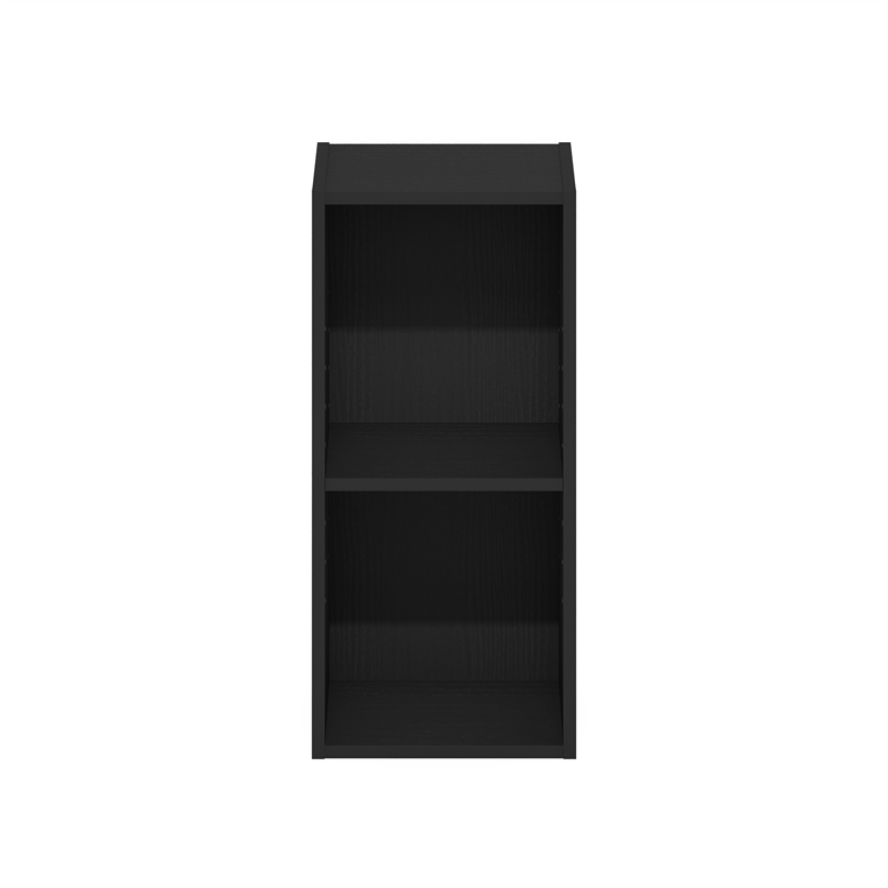 Pemberly Row 2-Tier Storage Shelf Bookcase in 10-Inch Width in Blackwood