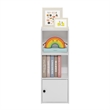 Pemberly Row 3-Tier Shelf Bookcase with 1 Door Storage Cabinet in White