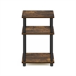 Pemberly Row 3-Tier Turn-N-Tube End Table in 1-Pack in Amber Pine/Black