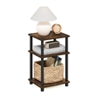 Pemberly Row 3-Tier Turn-N-Tube End Table in 1-Pack in Amber Pine/Black