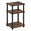 Pemberly Row 3-Tier Turn-N-Tube End Table in 1-Pack in Amber Pine/Black