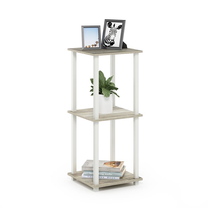 Pemberly Row Engineered Wood End Table in Sonoma Oak/White (Set of 2)