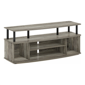 Pemberly Row Large Entertainment Center Hold up to 55-IN TV in French Oak/Black