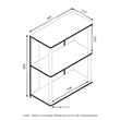 Pemberly Row Contemporary Bookcase in Americano in Stainless Steel Tubes