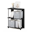 Pemberly Row Contemporary Bookcase in Americano in Stainless Steel Tubes