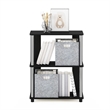 Pemberly Row Contemporary Bookcase in Americano in Stainless Steel Tubes