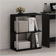 Pemberly Row Contemporary Bookcase in Americano in Stainless Steel Tubes