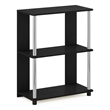 Pemberly Row Contemporary Bookcase in Americano in Stainless Steel Tubes