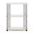 Pemberly Row Contemporary Bookcase in White Oak in Stainless Steel Tubes
