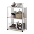 Pemberly Row Contemporary Bookcase in White Oak in Stainless Steel Tubes