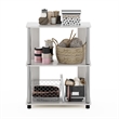 Pemberly Row Contemporary Bookcase in White Oak in Stainless Steel Tubes