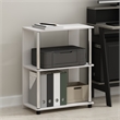 Pemberly Row Contemporary Bookcase in White Oak in Stainless Steel Tubes