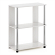 Pemberly Row Contemporary Bookcase in White Oak in Stainless Steel Tubes